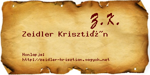 Zeidler Krisztián névjegykártya