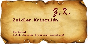 Zeidler Krisztián névjegykártya